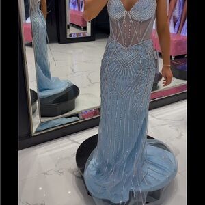 Prom Dress- Alexandra’s Boutique ALLIE B brand new, light blue size 0 NWT
